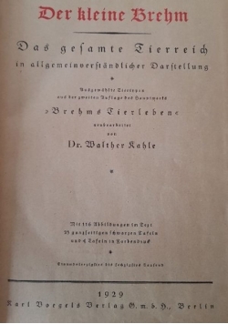Der kleine Brehm,1929r.