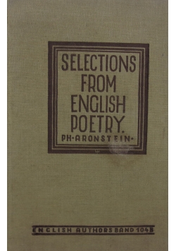 Selections from english poetry, 1931 r.