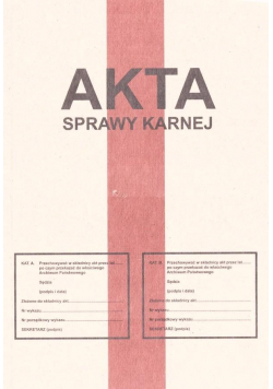 Zeszyt B5 Akta sprawy karnej