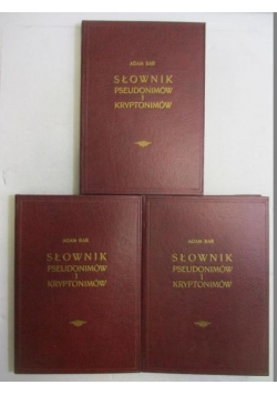 Słownik pseudonimów i kryptonimów. T. I-III Reprint z 1936 r.