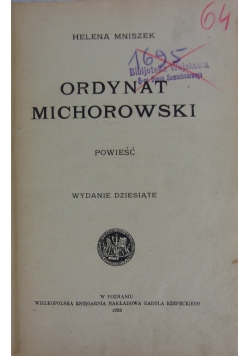 Ordynat Michrowski, 1926 r.