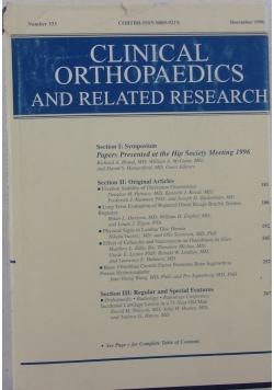 Clinical orthopaedics and related research
