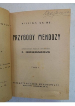 Przygody mendozy, Tom I, 1928 r.