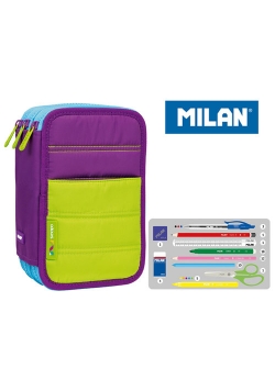 Piórnik MILAN 3-komorowy COLOURS fioletowy