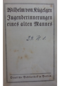 Jugenderinnerungen eines alten Mannnes