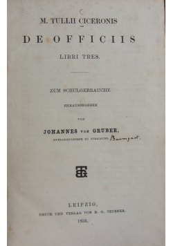 De Officiis Libri tres, 1856 r.