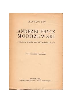 Andrzej Frycz Modrzewski, 1923 r.