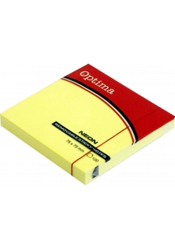Karteczki samoprzylepne 75x75mm żółte OPTIMA