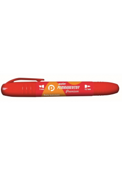 Marker perman. czerw. 2 końcówki (12szt.) KM502-C2