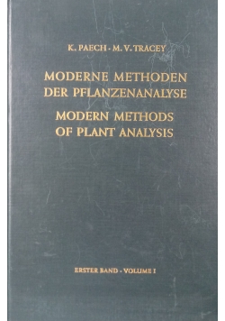 Moderne Mrthoden der Pflanzenanalyse vol I