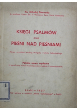 Księgi Psalmów oraz Pieśni nad Pieśniami 1937 r.