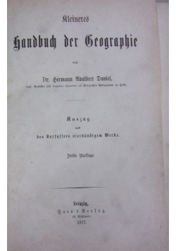 Rleineres handbuch der Geographie, 1877r.