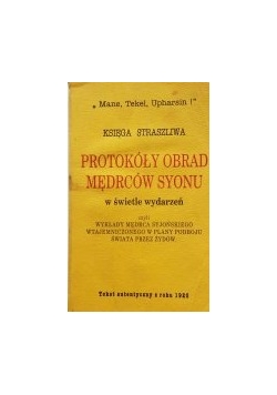Protokóły obrad mędrców Syonu,  reprint z 1920 r.