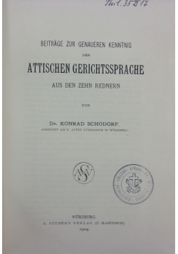 Attischen gerichtssprache, 1904r.