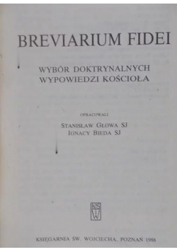 Breviarium Fidei. Wybór doktrynalnych wypowiedzi Kościoła
