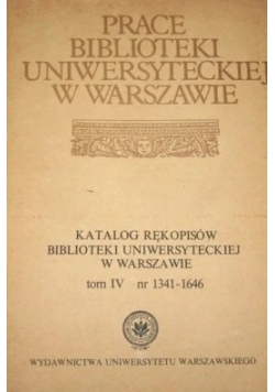 Katalog rękopisów biblioteki Uniwersyteckiej w Warszawie