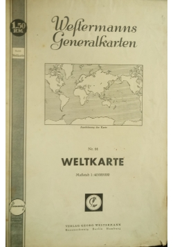 Westermanns Generalkarten Nummer 44 Weltkarte 1942r
