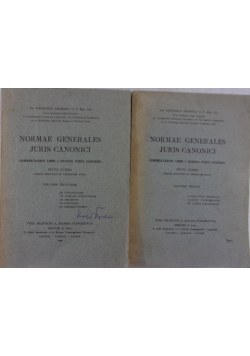 Normae Generales juris Canici Tom I i II, 1949 r.