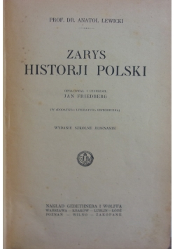 Zarys Historji Polski, 1923 r.