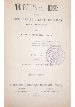 Meditations religieuses, 1907 r.