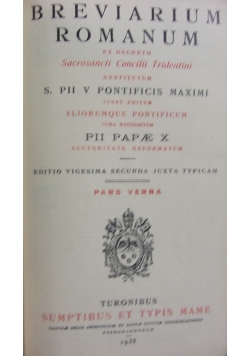 Breviarium Romanum ,1938 r.
