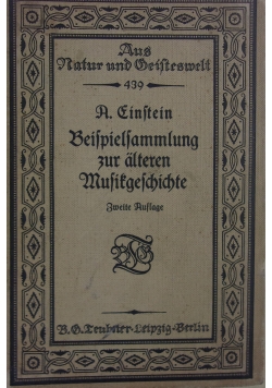 Beifpielfammlung zur alteren Mufilgechichte, 1924 r.