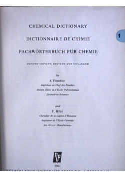 Chemical dictionary