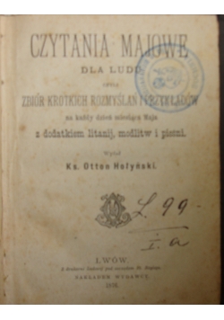 Czytania majowe. Serya czwarta, 1876r.