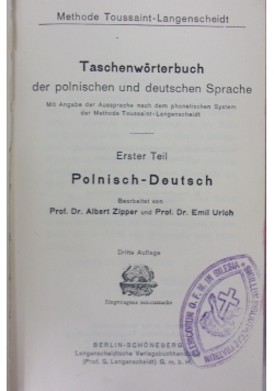 Słownik kieszonkowy języków polskiego i niemieckiego, Słownik polsko-niemiecki i niemiecko-polski, 1921 r.