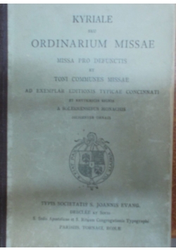 Ordinarium missae, 1920 r.
