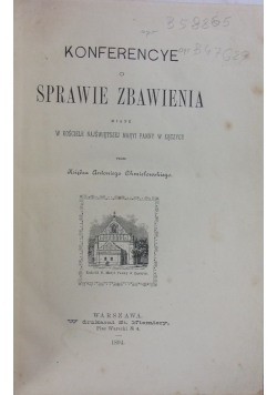 Konferencye o sprawie zbawienia, 1893 r.