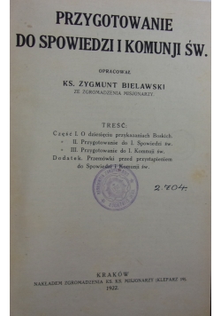 Przygotowanie Do Spowiedzi I Komunji Św., 1922 r.