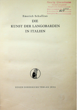 Die kunst der langobarden in Italien 1941r