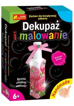 Handmade - Dekupaż i malowanie. Różowe kwiaty