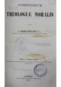 Elementa theologiae moralis, 1898 r.