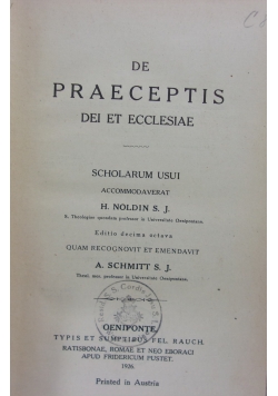 De Praeceptis dei et Ecclesiae,1926r.