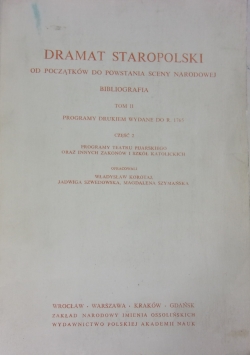 Dramat staropolski, tom II, cz. 2