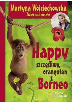 Happy szczęśliwy orangutan z Borneo
