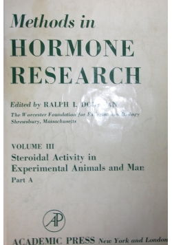 Methods in Hormone Research, volume III