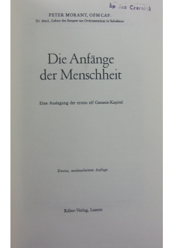 Die Anfange der Menschheit