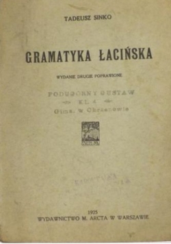 Gramatyka łacińska, 1925 r.