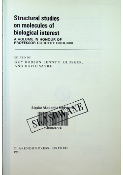 Structural studies on molecules of biological interest