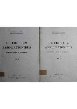 De Fidelium Associationibus Tom 1 i 2