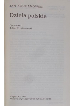 Dzieła polskie Kochanowski
