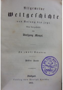Allgemeine Weltgeschichte, 1863 r.