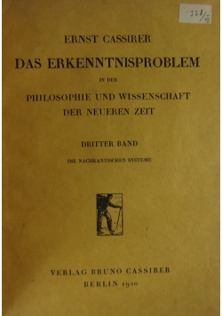 Das Erkenntnisproblem, 1920 r.