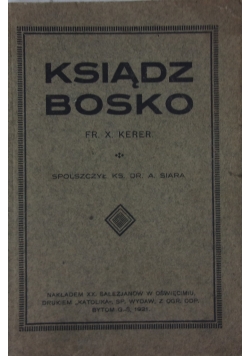 Ksiądz Bosko, 1921 r.