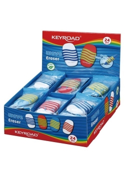 Gumka uniwersalna KEYROAD Wave Display 24 sztuki mix