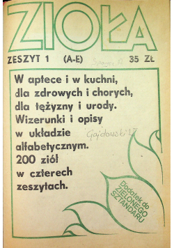 Zioła zeszyt od I do IV