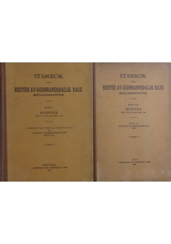 Stambok over Hester av Gudbrandsdalsk Rase zestaw 2 książek, ok 1926 r.